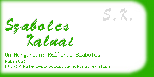 szabolcs kalnai business card